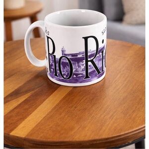 2005 Vintage Starbucks Puerto Rico Collectors Mug With Purple Scenic Design